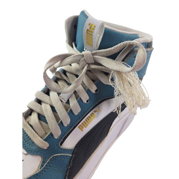 Puma | Blue & White Karmen Rebelle Mid Platform Sneaker | Size 6.5 - Picture 4 of 7